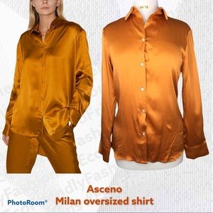 Asceno Milan Oversized Bamboo Silk Shirt Size XS